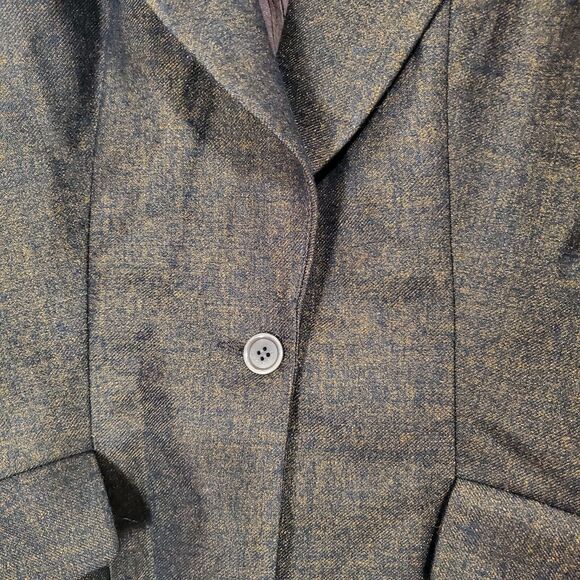 Parallel Blazer Jacket sz 6 Women's Suit‎ Brown Gold One Button Work Office Top - Picture 8 of 8